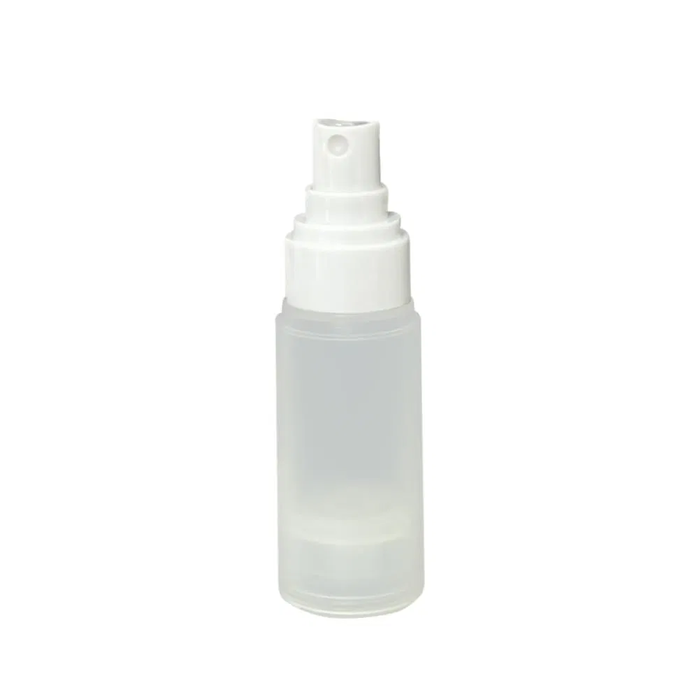 Popular Cosmetic Spray Packaging Matte White 15ml 30ml 50ml Round Custom Logo Airless Pump Spray Cream Bottle
