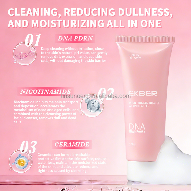Customized Logo Moisturizing Smoothie Facial Wash Refining Pores Soothing Repairing Pdrn Deep Cleansing Facial Cleanser