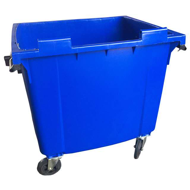 HDPE Plastic 1100 Liter Garbage Bin with Four Moving Wheels