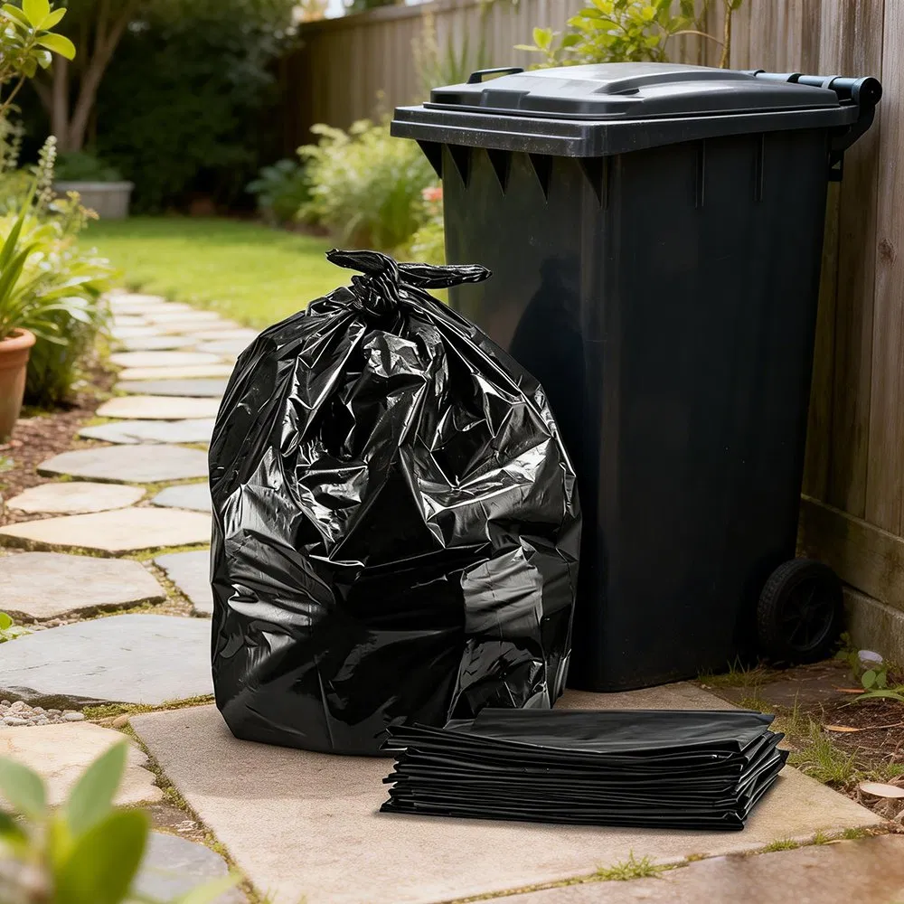 PE Heavy Duty Thickened White Black Plastic Waste Trash Bag Garbage Bag