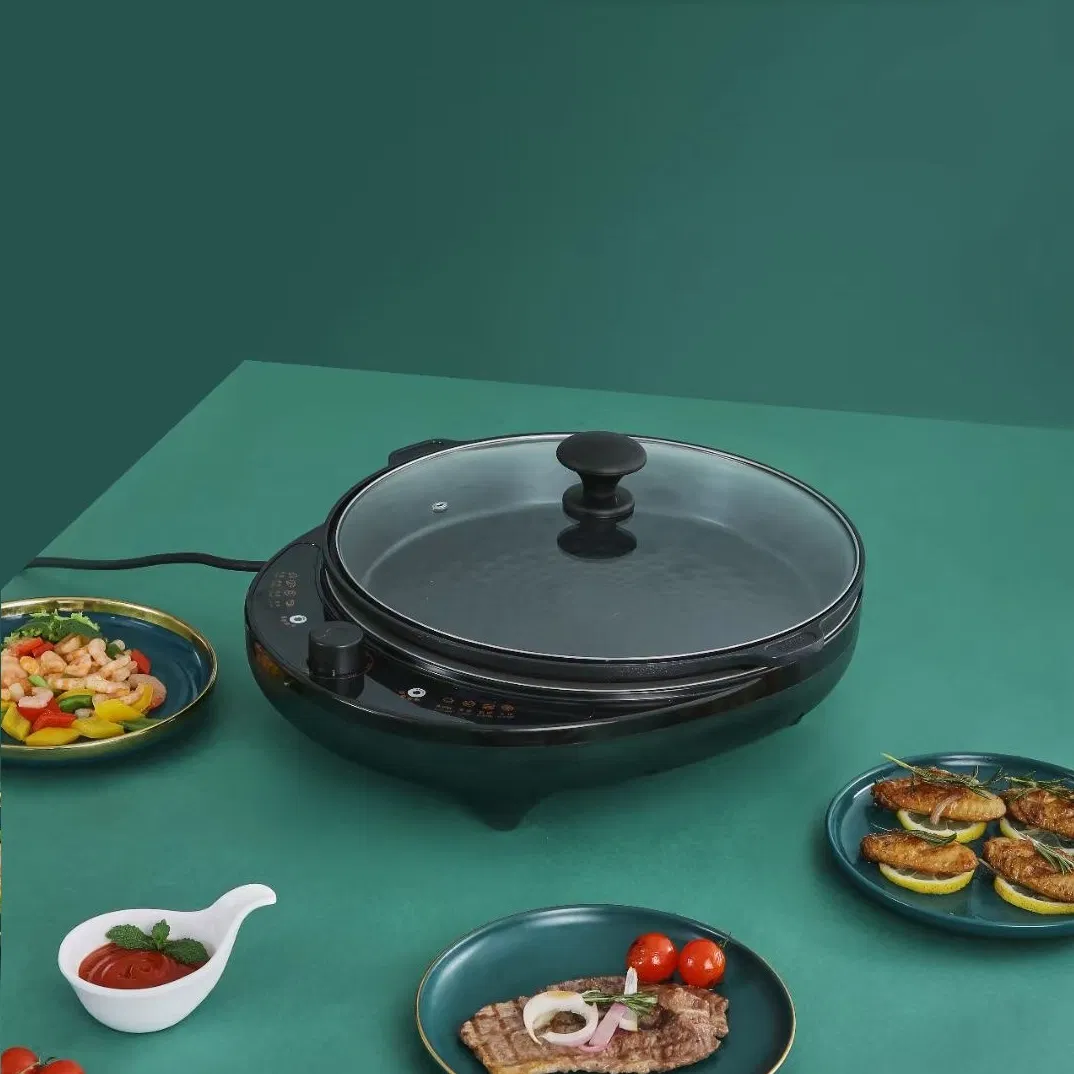 Multifunctional Electric Pizza Frying Grill Pan for Cooking Removable Pan