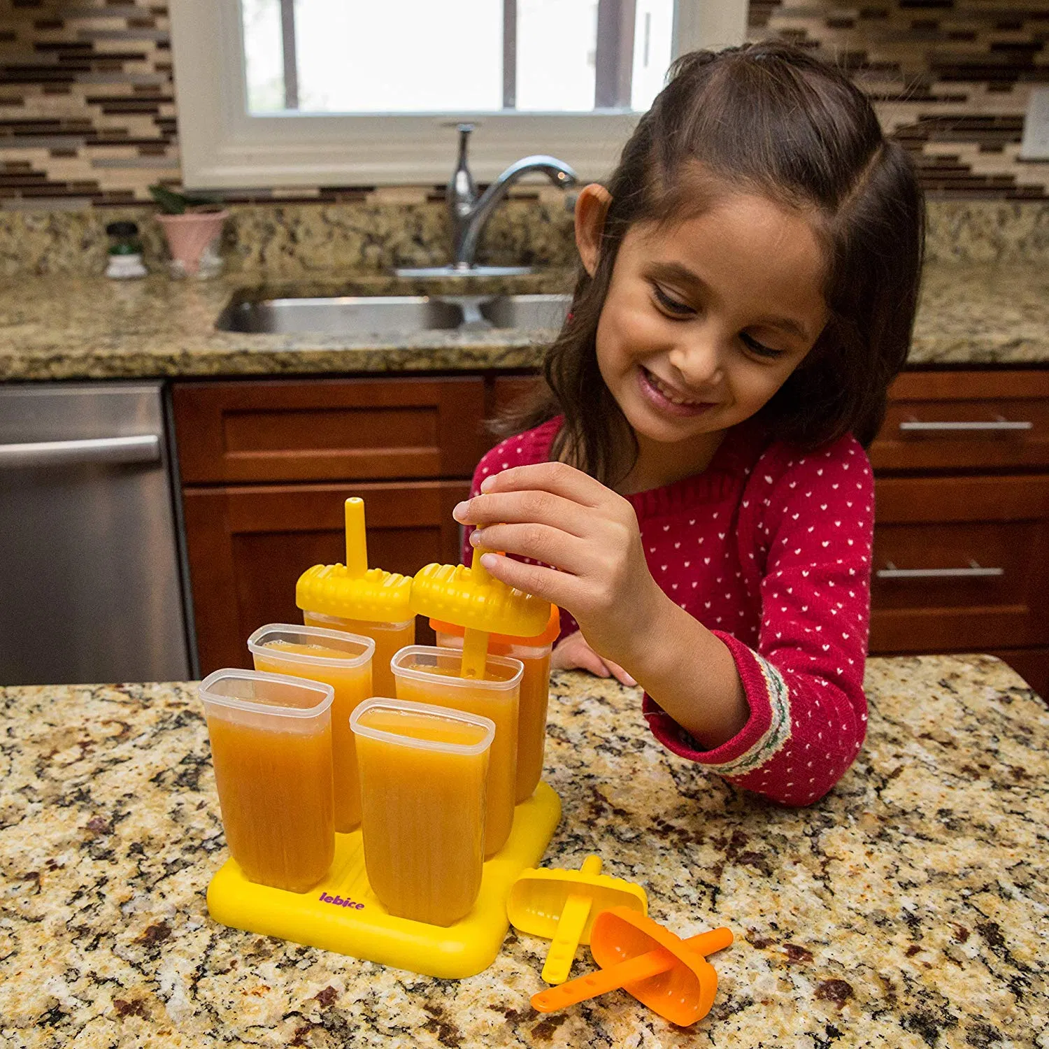 Cartoon Homemade Ice Cream Pop Trays Plastic Ice-Cream Mould Set Silicone Cube Mold for Popsicle Molds Maker Reusable Ice Cream Molds