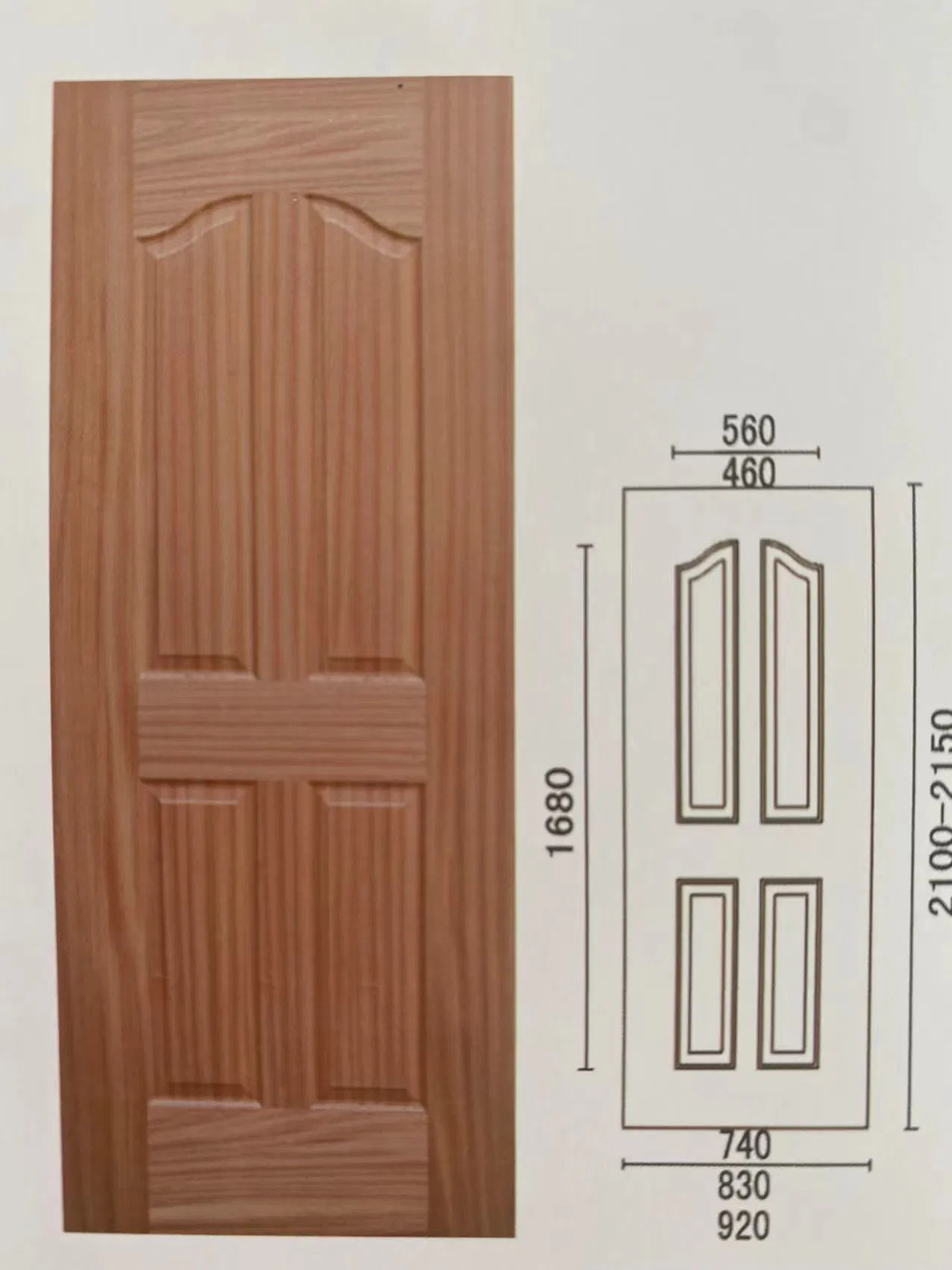 Moulded Wood Veneer HDF /MDF Door Skin