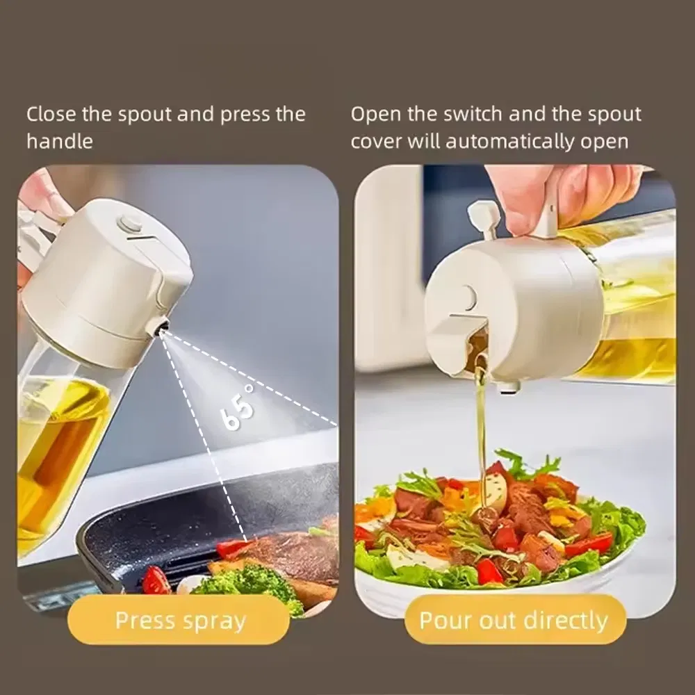 470ml Mist 2 in 1 Olive Oil Dispenser Bottle Premium Pet Oil Spray Bottle Oil Sprayer for Cooking