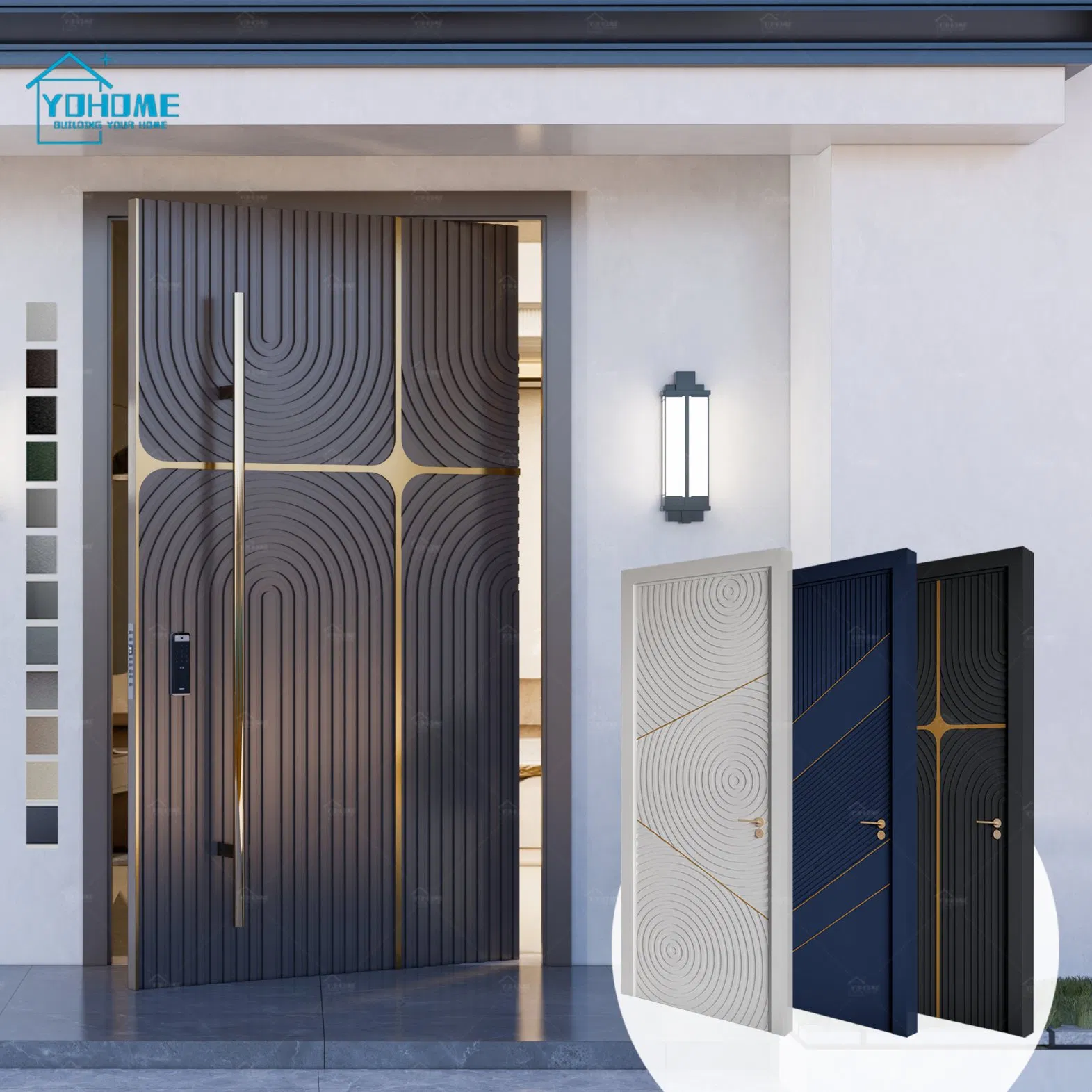 Алюминиевая противовзломная дверь с поворотными петлями