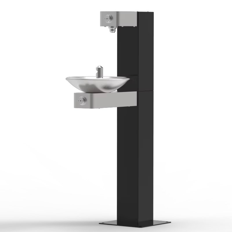 Outdoor Drinking Fountain with Bottle Filling Station