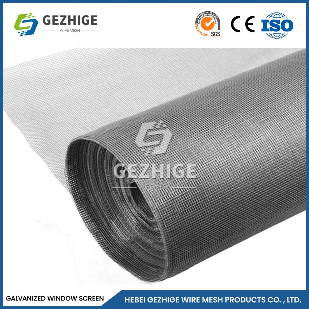 Gezhige Sample Available Window Mesh Insect Screen Manufacturing 16 X 16 Mesh Casement Window Screens China Plain Weave Fly Screens for Windows and Doors