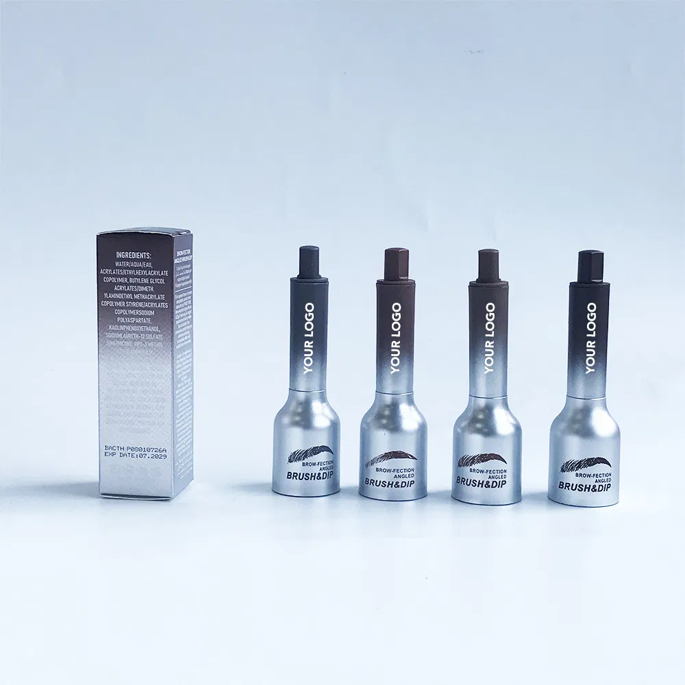 Brow-Fection DIP & Angled Brush Eyebrow Gel Dark Brown Eyebrow Private Label Brow Tint Enhancers