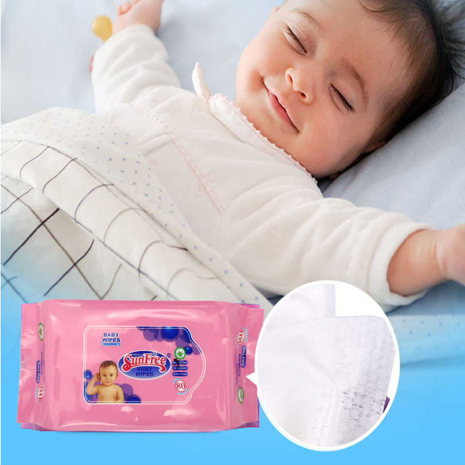 Disposable Cleaning Wet Tissue Non-Woven Alcohol Free Skincare Baby Wipes