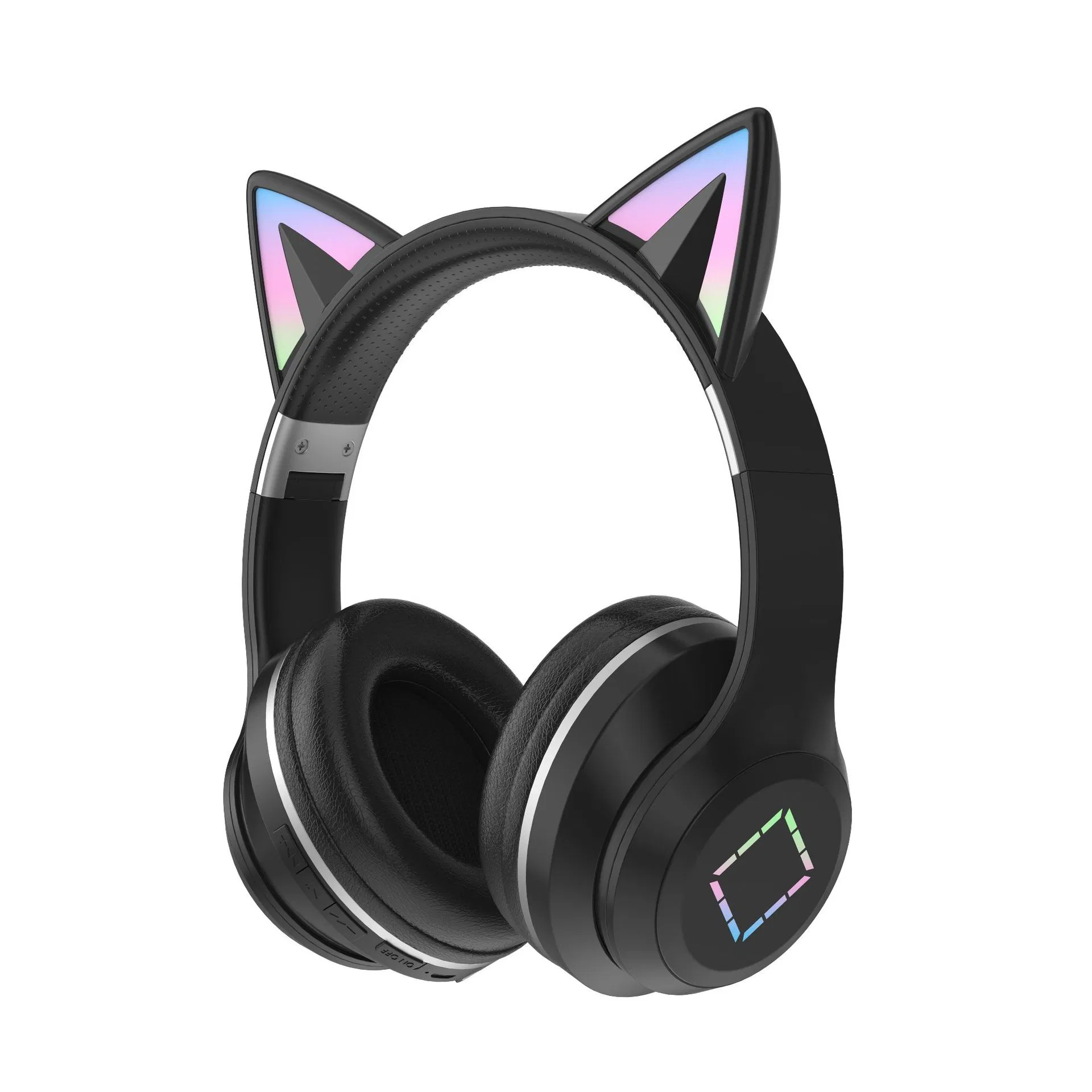 New Arrival Gradient Color Cat Ear Over Ear Wireless Bluetooth Headphones