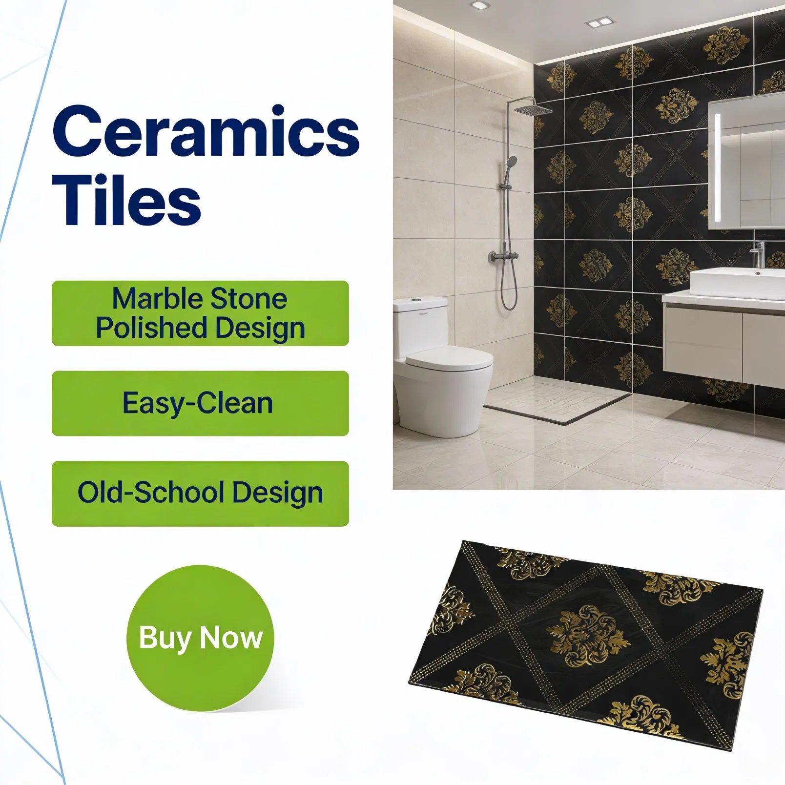 Плитка напольная 30x60 полированная золотая