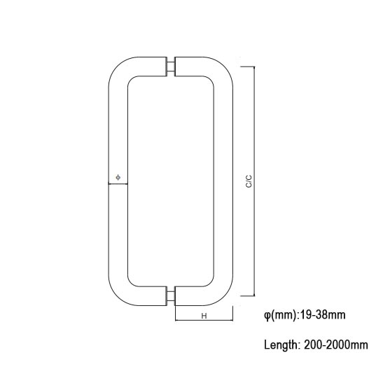 E-Star Stainless Steel Door Pull Handle