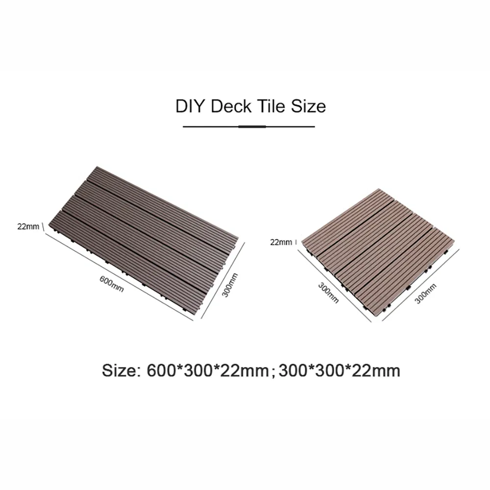 Waterproof Interlocking Composite Deck Tiles Square Living Outdoor WPC Floor Decking