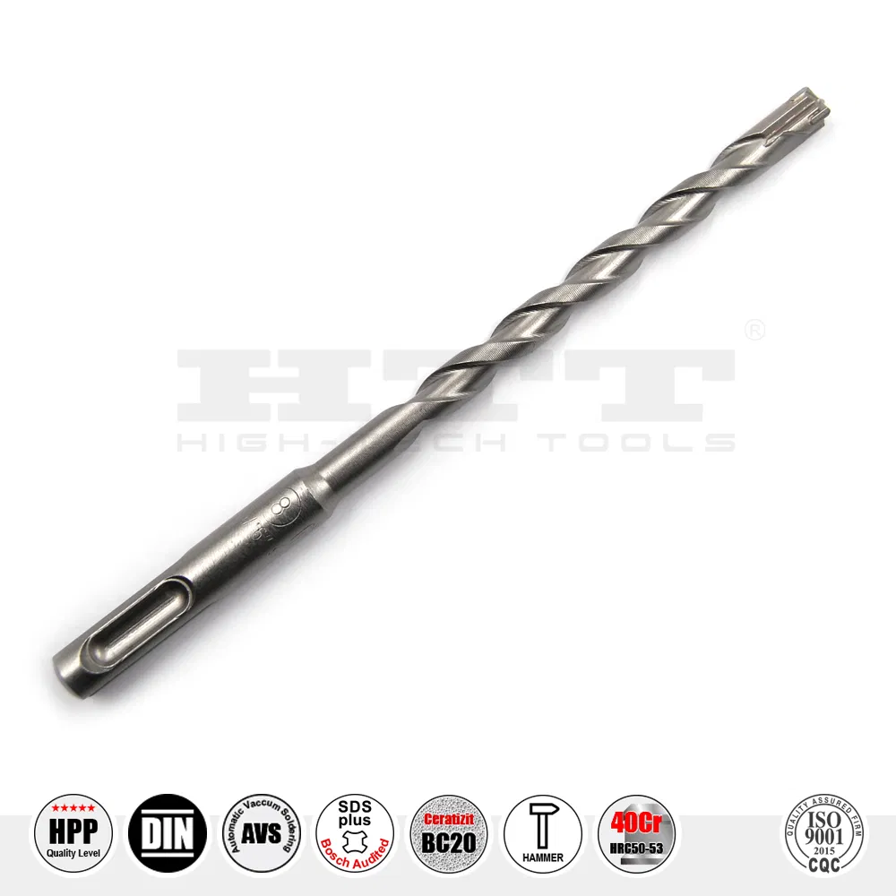 German Quality Splus Cross Cutter Hammer Drill SDS Plus 2 Flutes for Fast Drilling Concrete Brick Stone Granite Marble Cement