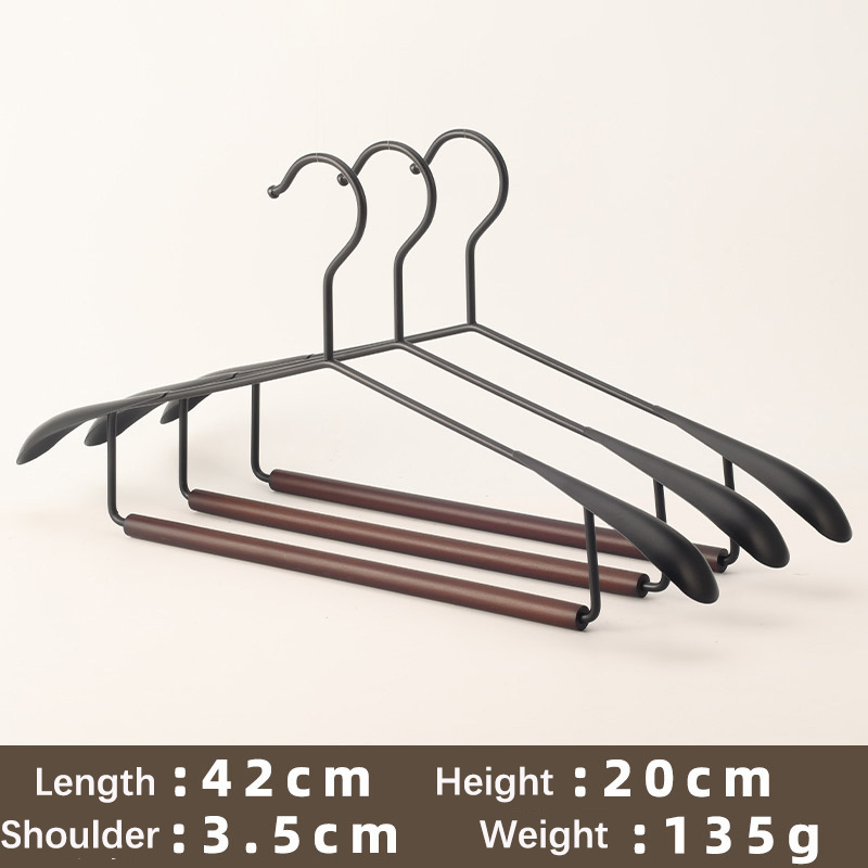 Holding Rack Iron Wooden Hanger Wooden Metal Suit Household Iron Wide -Shoulder Hanger Wardrobe Wardrobe