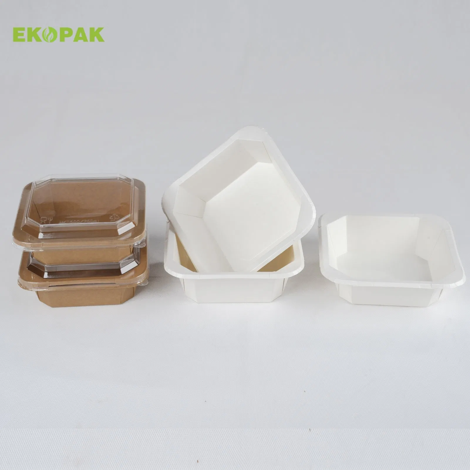 Custom Logo Compostable Disposable Takeaway Salad Bowl with Lid