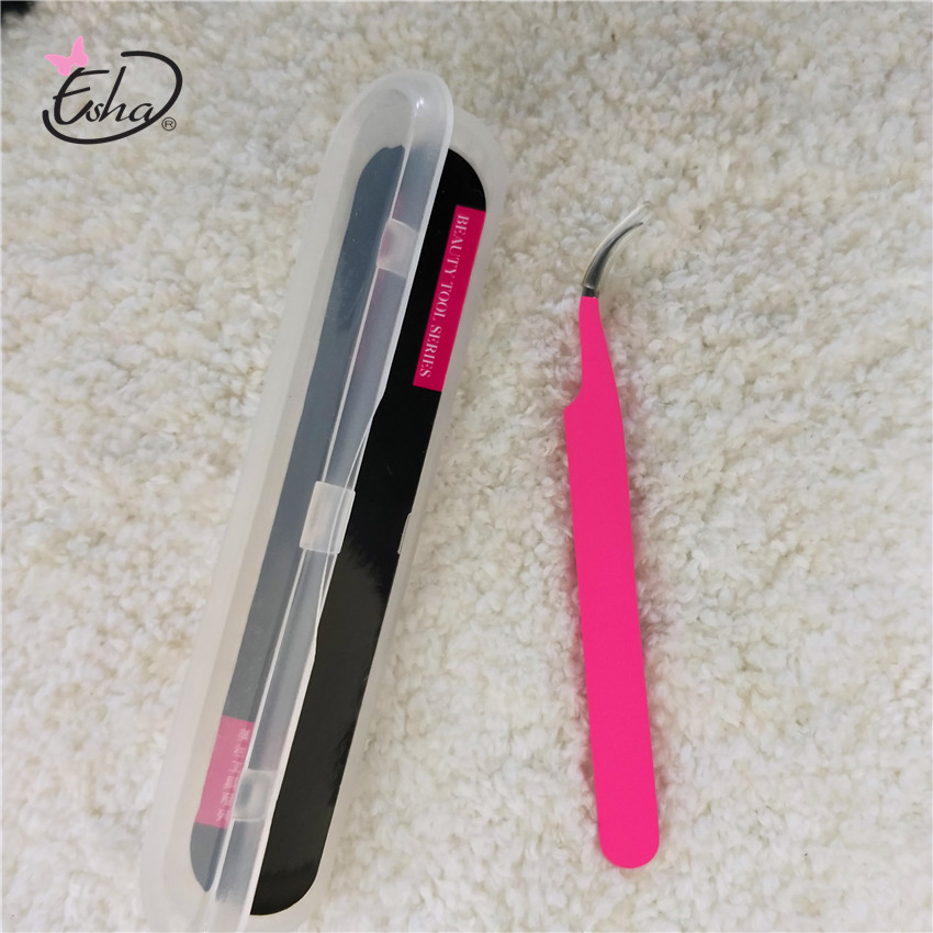 OEM Custom Thick Stainless Steel Eyelash Eyebrow Tweezers Pointed Precision Electronic Grafting Tweezers