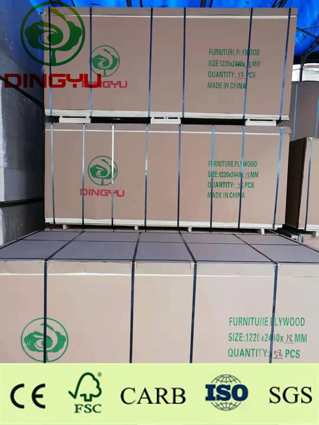 Furniture Material Pine Birch Bintangor Okoume Commercial Plywood