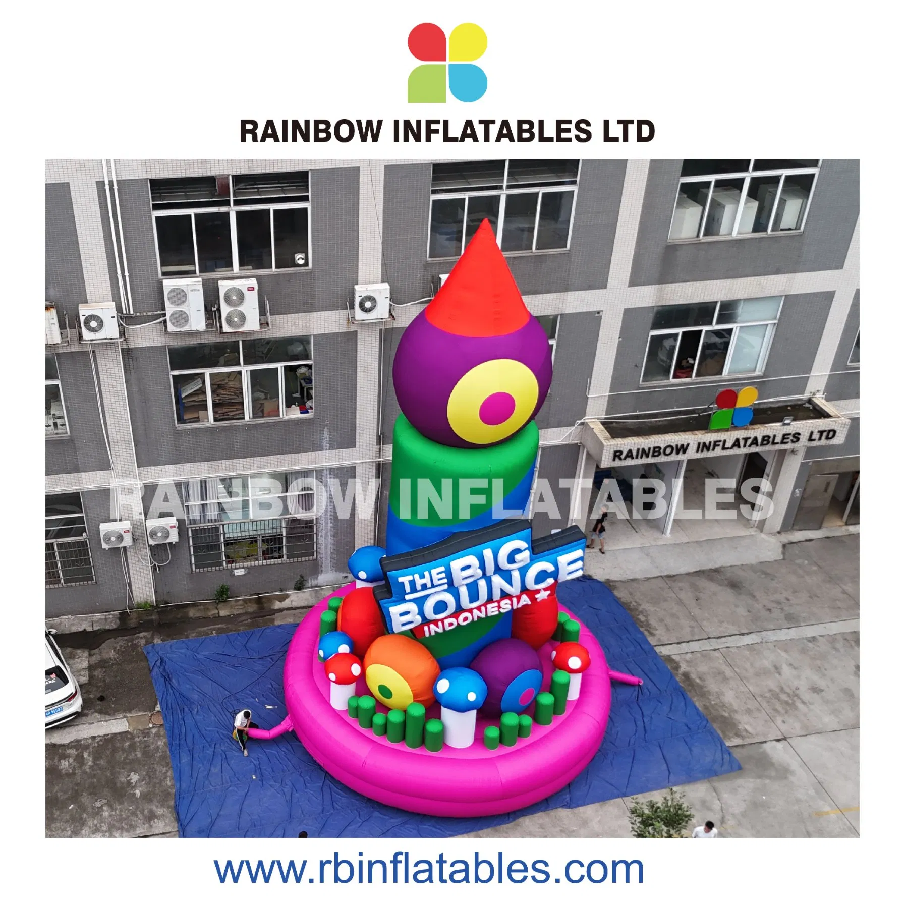 Colorful LED-Lit Fantasy Inflatable Bounce Structure for Night Events