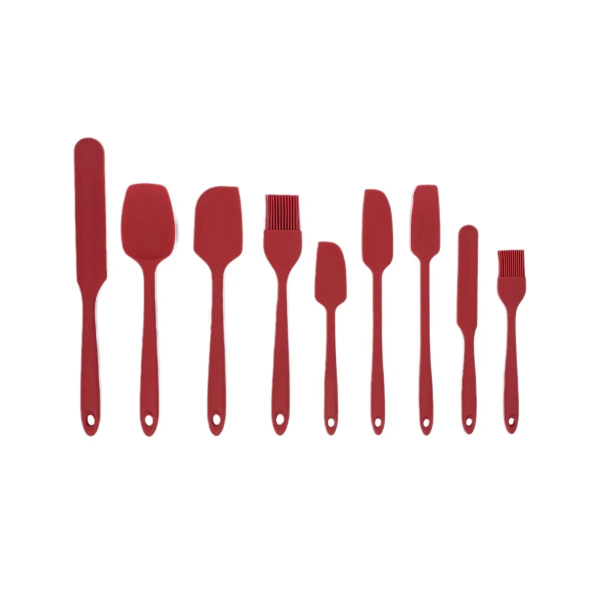 9-Piece Silicone Kitchenware Bakeware Cream Cake Spatula Brush Scraper