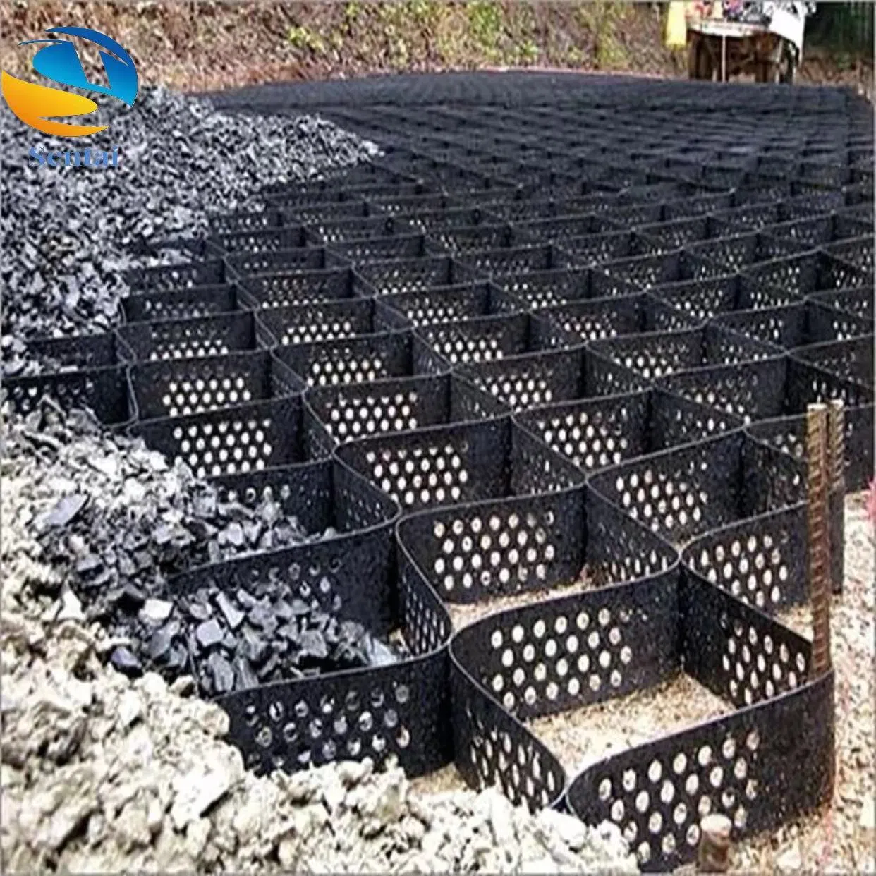 Geogrid Chamber Is Used for Road Foundation Reinforcement/Slope Protection, and Has a Reinforcing and Protective Effect on Both Sides of The Soil