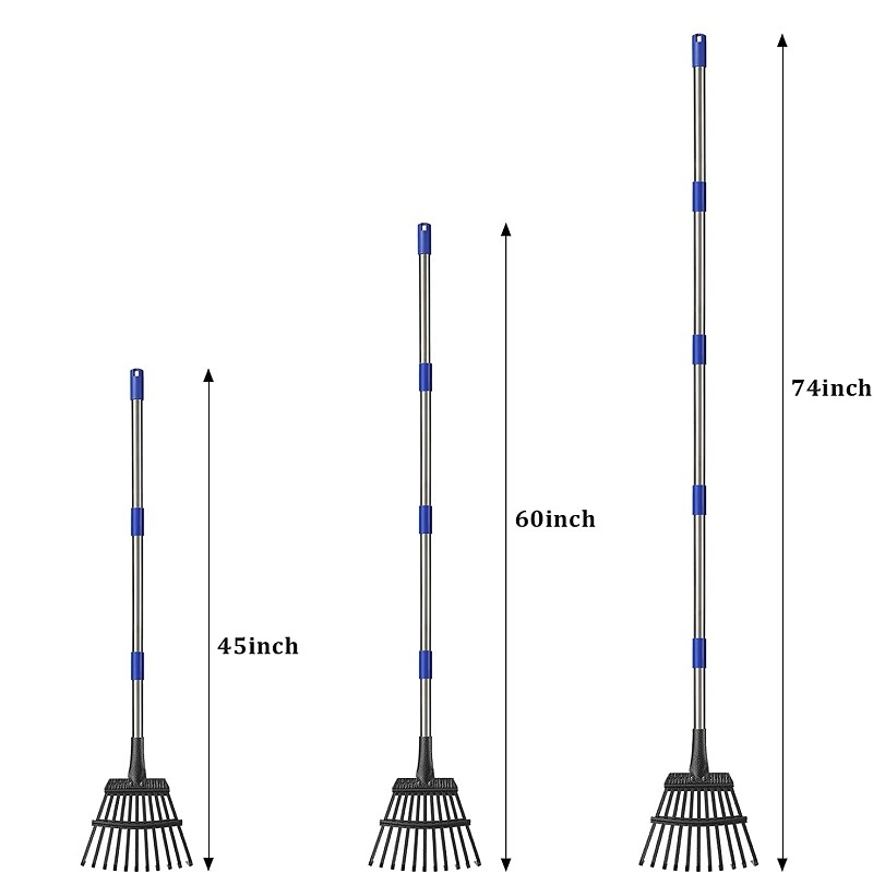 Aluminum Handle Leaf Agricultural Tool Grass Lawn Farm Rake