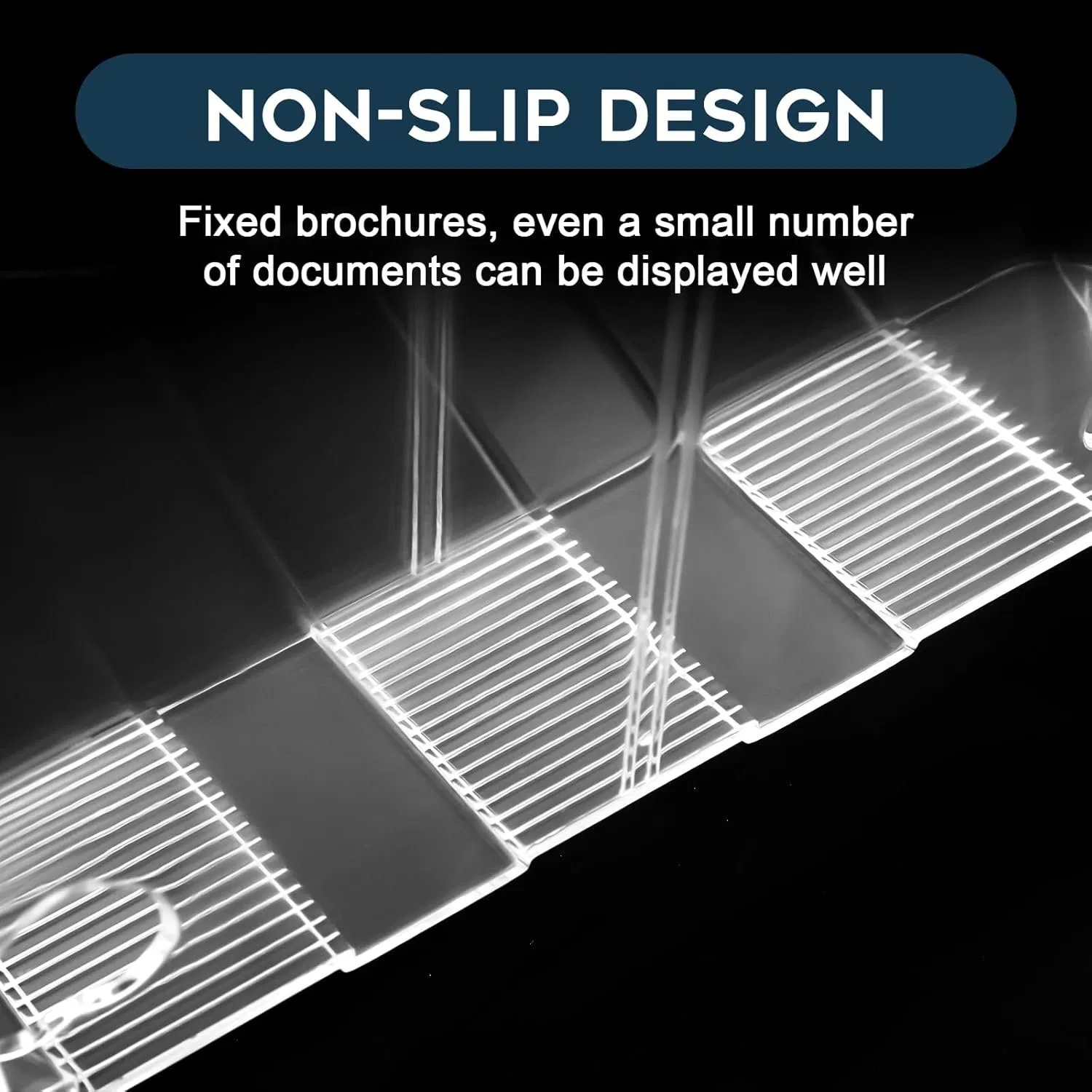 Acrylic Brochure Holder 8.5X11 Inches Slant Back Design Clear Display Stand