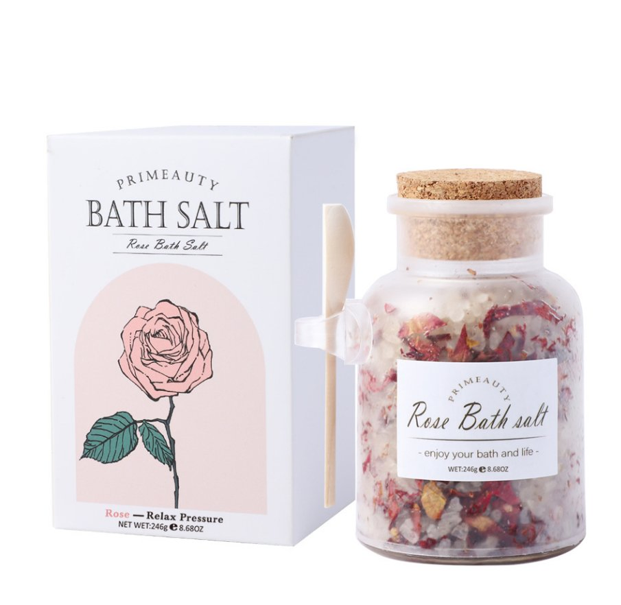 Online Wholesale in Stock Jordan Private Label Pure Natural Dead Sea Bath Salts with Dry Flowers Argan Oil