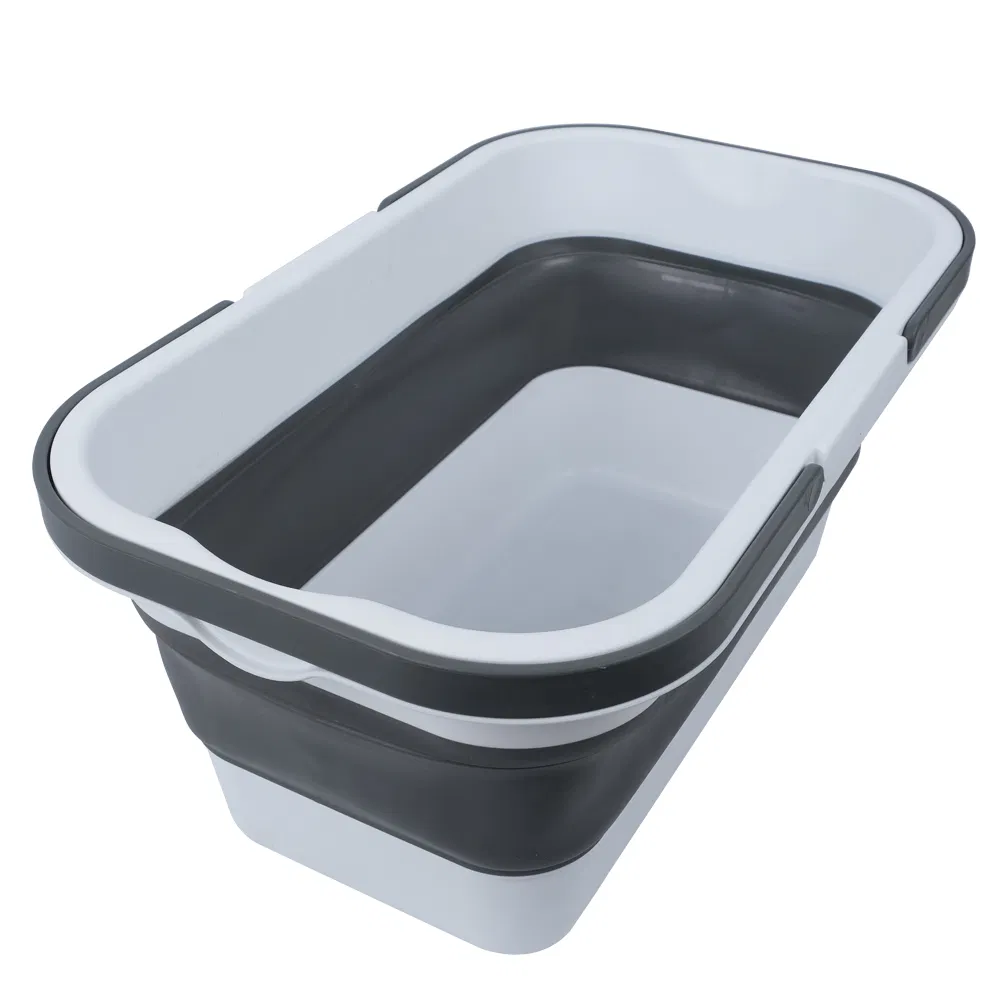 Mops Folding Bucket Hands-Free Multi-Function Rectangular Lazy Flat Portable Mops Bucket Silicone Household Mops Bucket 12053