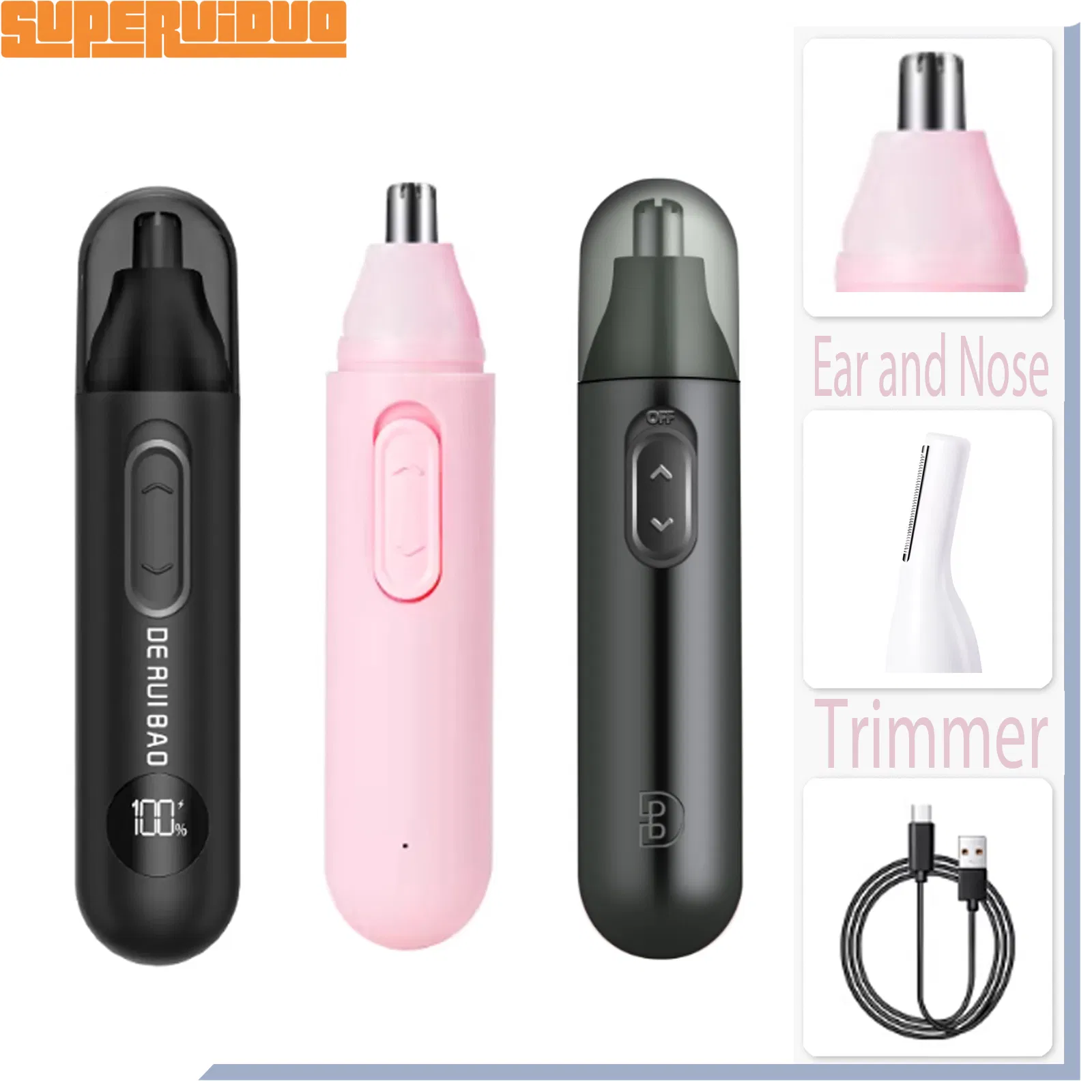 Washable Replacement Head Maintenance Ear and Nose Trimmer