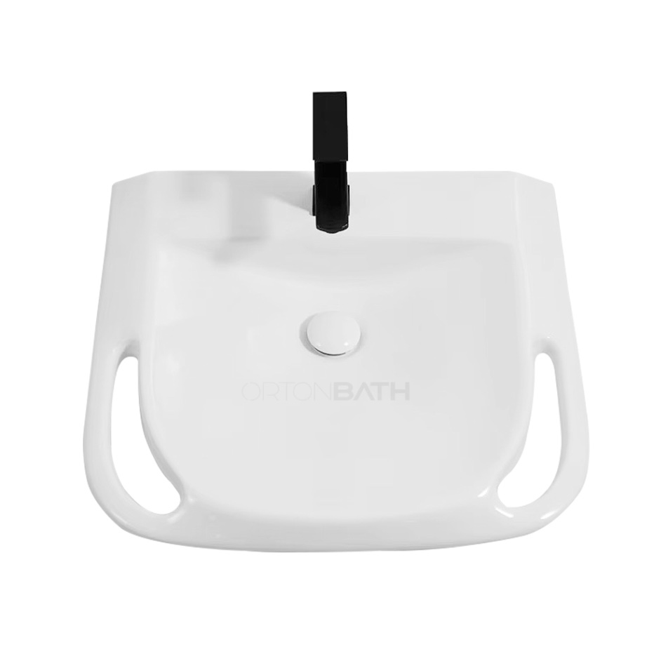 Ortonbath Ada Compliant Wall Mount Sinks Disabled Washbasin Handicapped Hand Wash Basin Sinks for The Disabled Wheelchair Accessible Ada Basin with Grab Bar