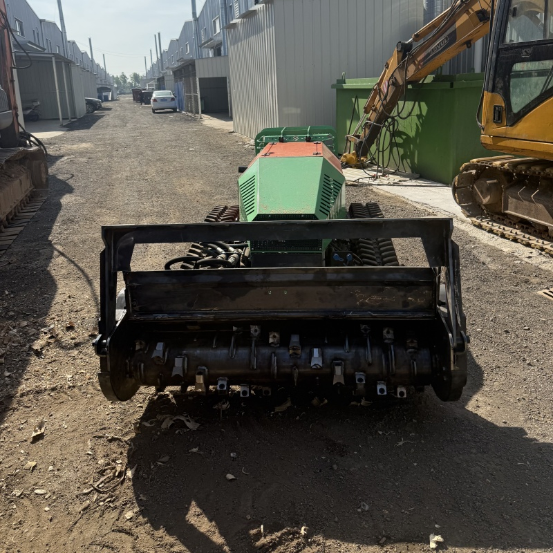 for Small Tree Thinning & Land Reclamation Diesel-Powered Lawn Mower Robot with Rubber Tracks