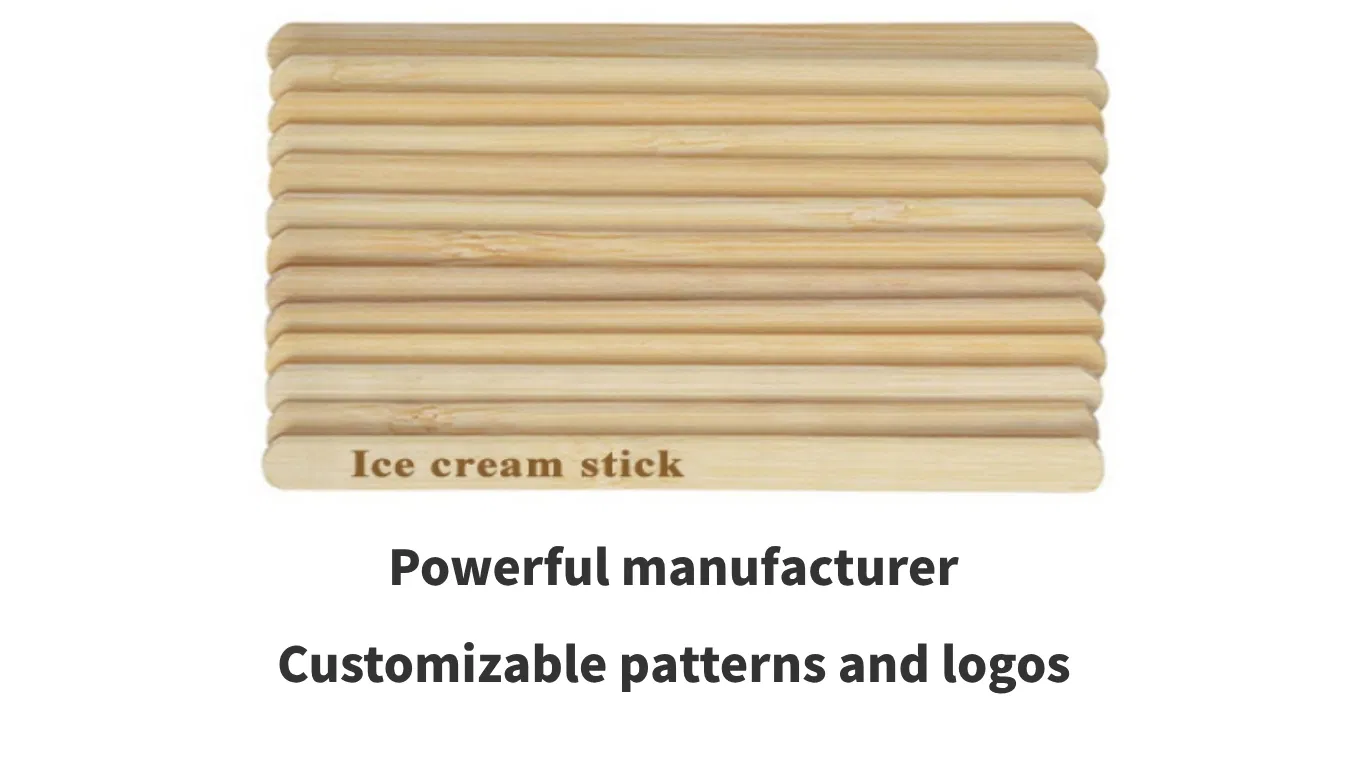Eco Friendly Custom Packaging Bamboo Ice Cream Stick Popsicle Sticks