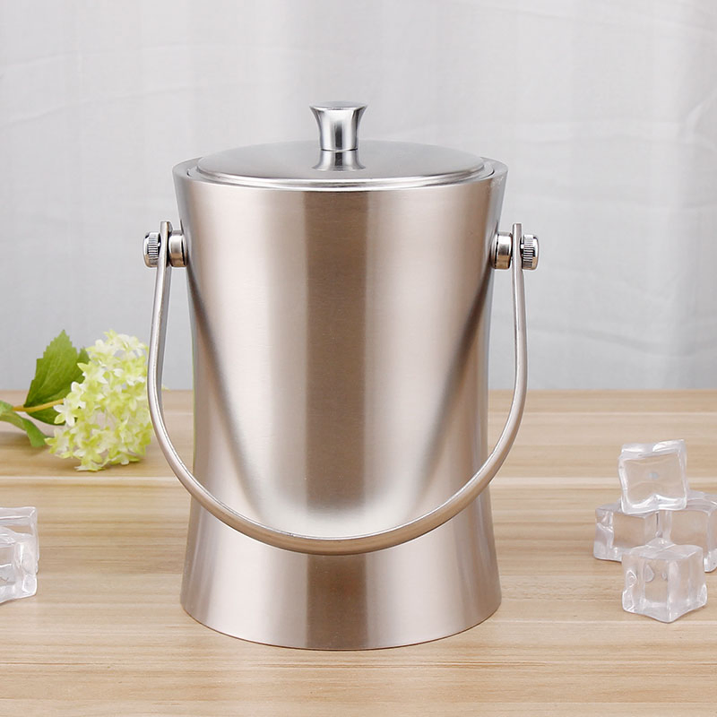 Stainless Steel Wine Cooler Ice Box Outdoor Beer Ice Bucket Table with Handle