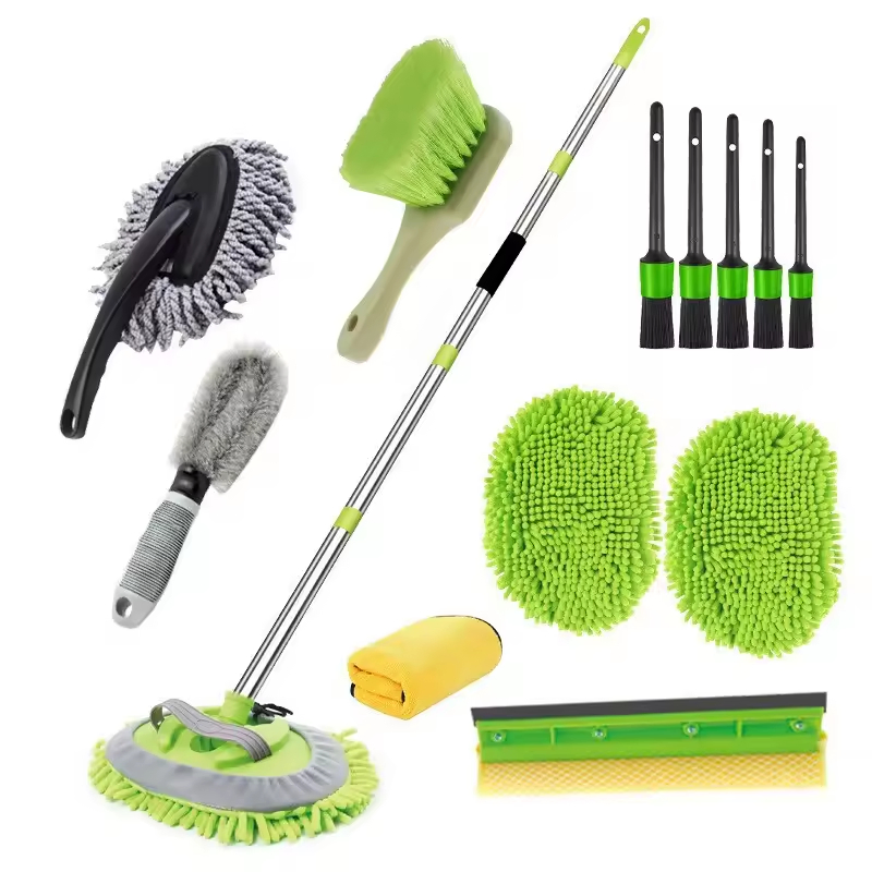 Car Cleaning Tool Set Scrubber Drying Machine Car Detailing High Pile Microfiber