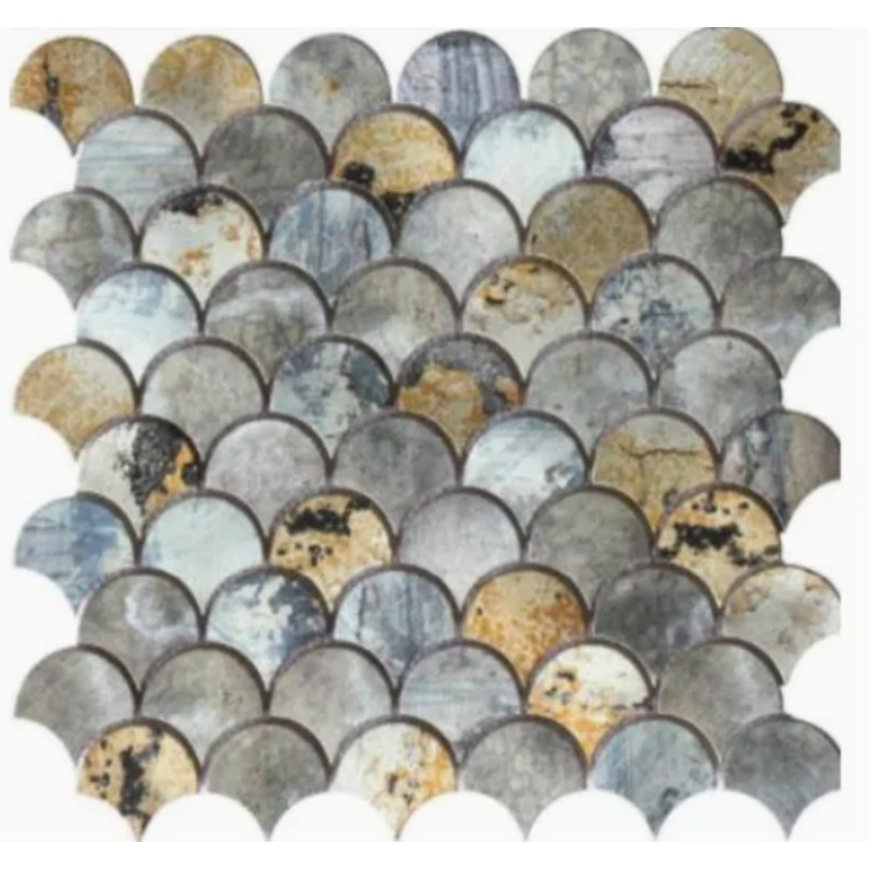Chic Fish Scale Mosaic Tiles for Modern Bathroom Decor
