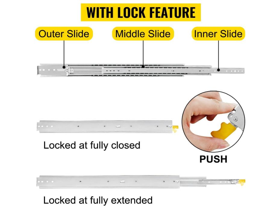 76mm Wide 60-Inch Heavy-Duty Slide Lock