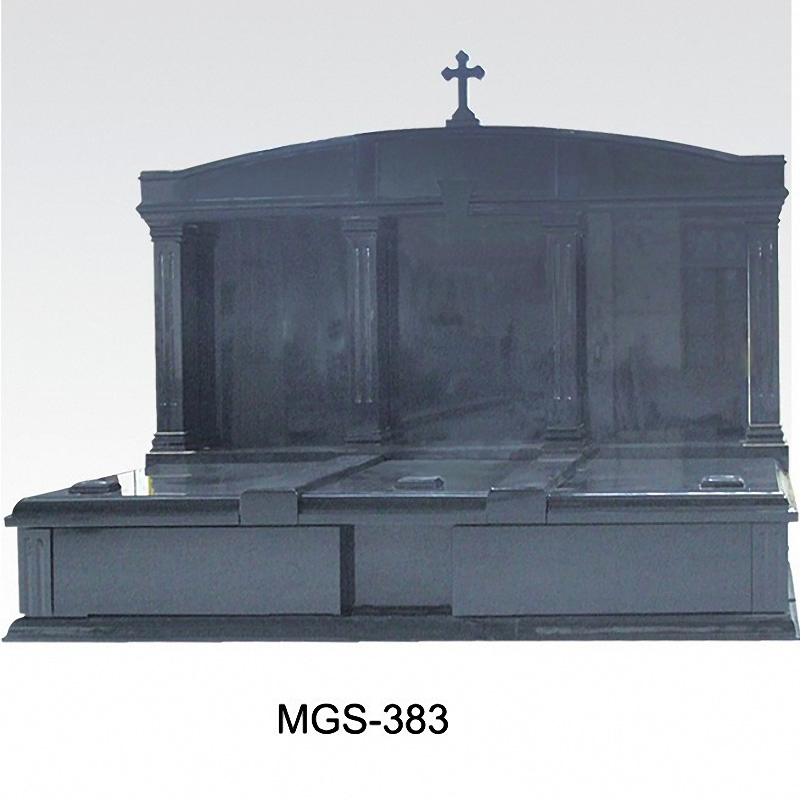 Carving Cemetery Memorials Double Headstone with Vase Lion