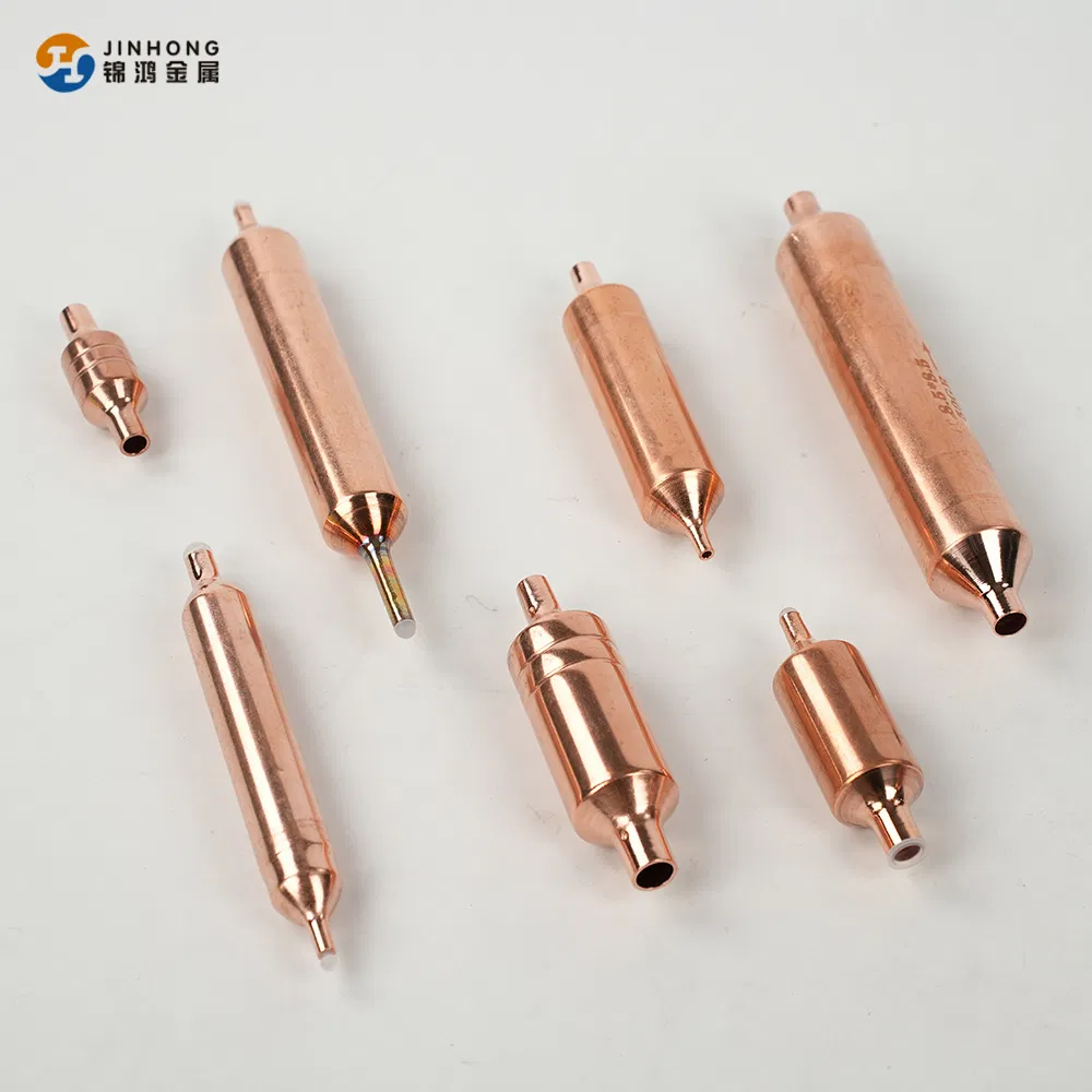 Factory Directly Dryer Filter for Fridge Air Conditioner Refrigeration Parts Reservoir Copper Filter Dryer 1/4, 3/8, 1/2, 5/8, 3/4 Support Customized