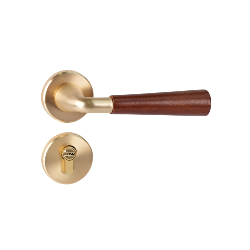 Elegant Black Walnut Bedroom Door Lock with Silent Handle Aluminum Door Plastic Handle Hardware