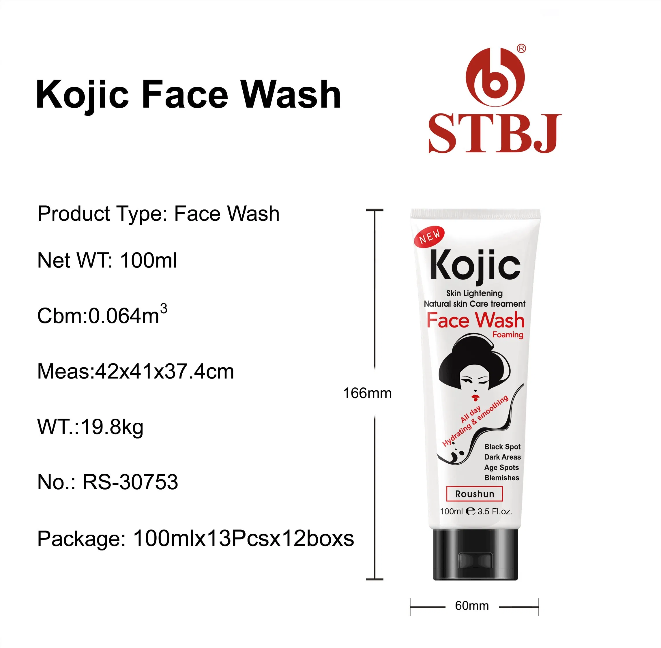 Roushun Kojic Face Wash Foam Facial Cleanser