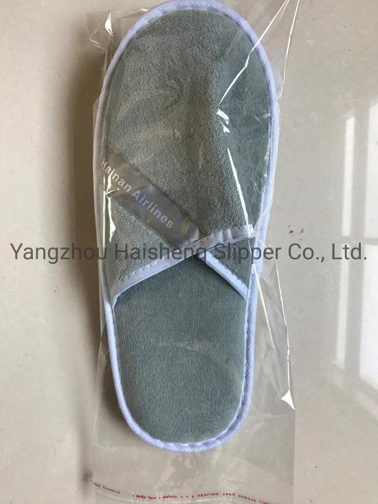 Coral Fleece Hotel Woman SPA Slipper Disposable Printing Logo Non Woven Hotel Slipper with Bag