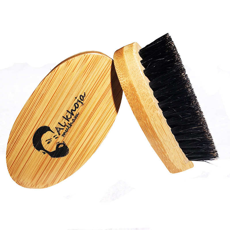 Men's Facial Cleanser Beard Brush Soft Bristle Pig's Mane Facial Cleanser Brush Wooden