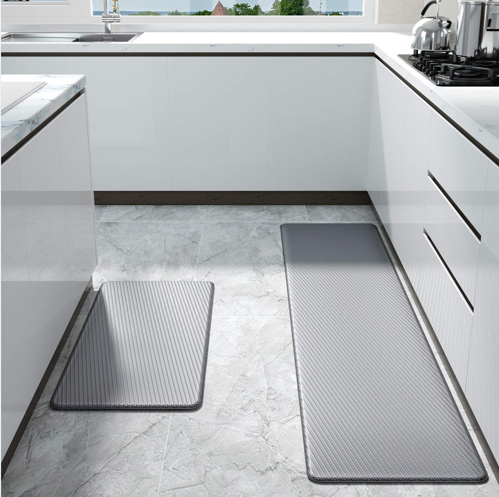 Eco Friendly Non Slip Vinyl PU Leather Kitchen Floor Mat Rug