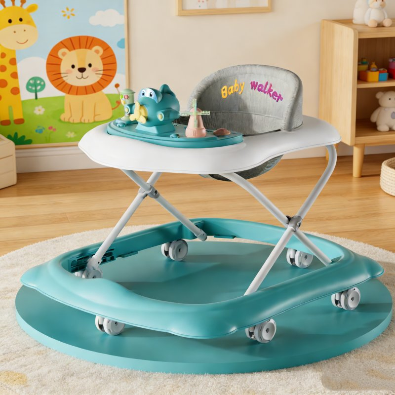 Cartoon Truck Head Baby Walker with Dynamic English Music Baby Walker
