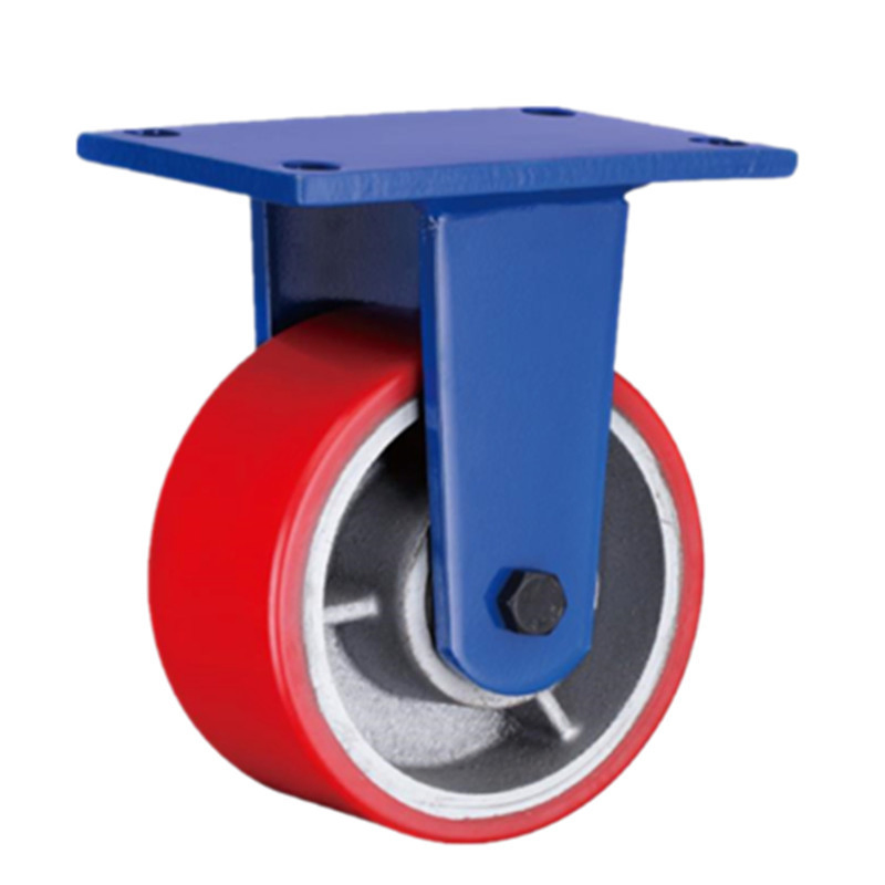 1 Ton High Load Heavy Duty Trolley Wheel Iron Core Red PU Castor Wheel