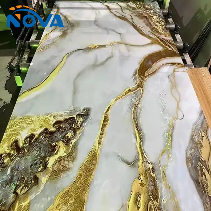 Interior Decoration 3D Printing PVC Wall Panel Plastic UV Marble UV Panels for Hotel