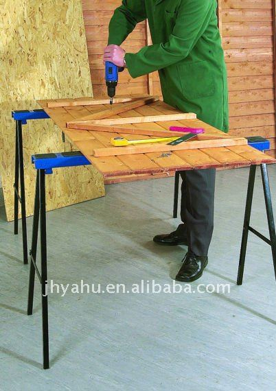 High Quality Adjustable Folding Steel Garden Sawhorse Workbench (YH-SH028)
