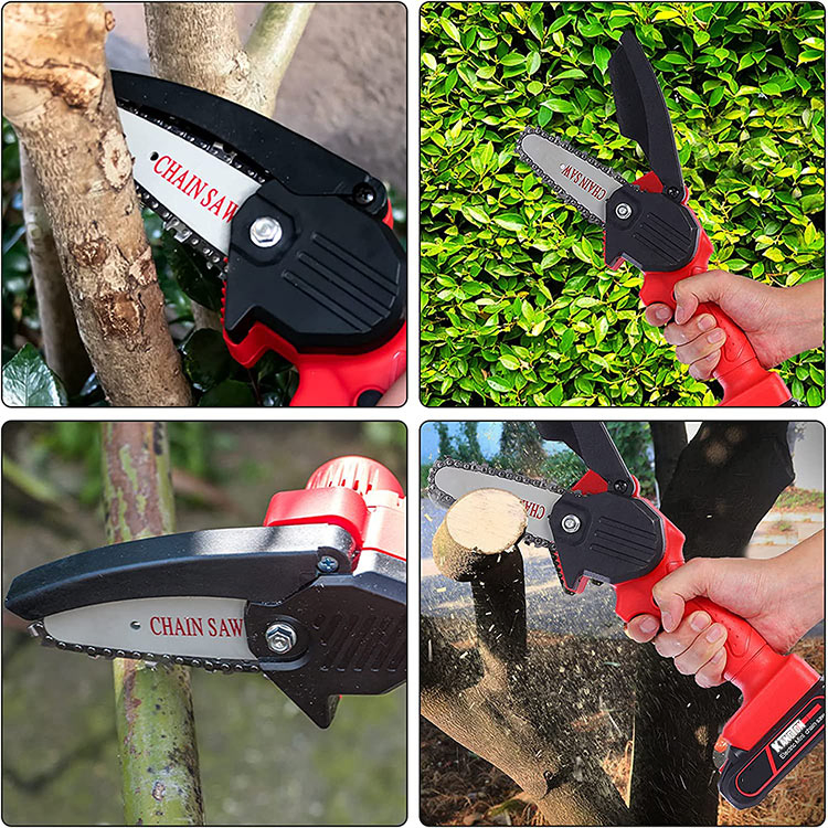 4 Inch Mini Chain Saw Lightweight Cordless Mini Chain Saw Rechargeble Electric Chainsaw