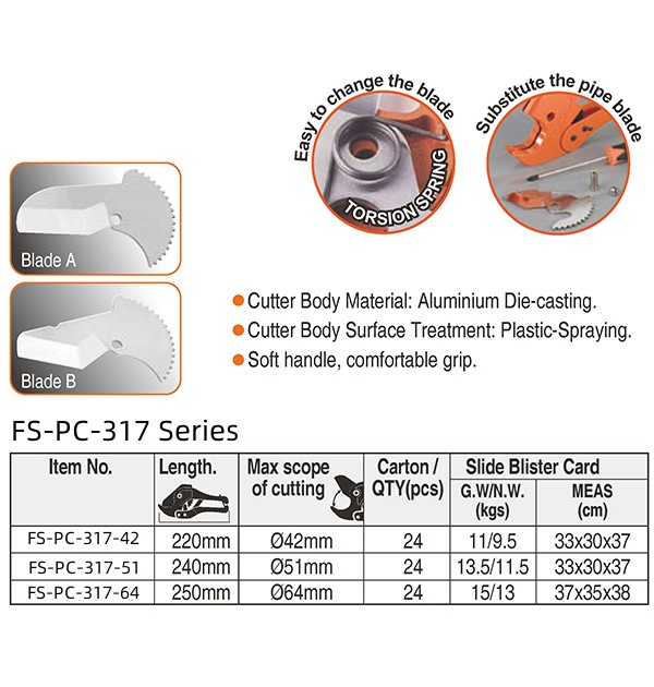 Труборез ручной для ПВХ труб 240 мм